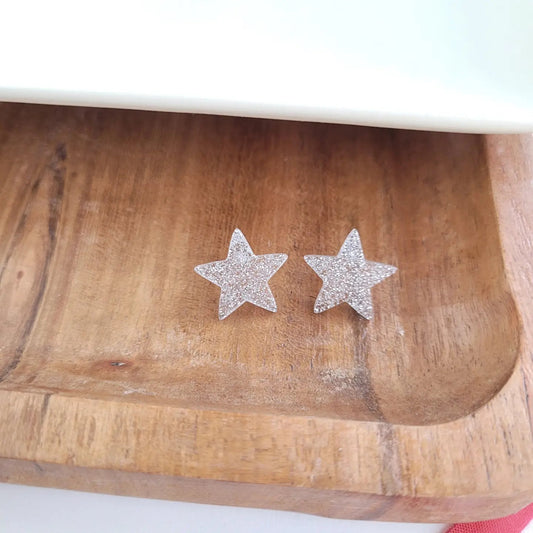 Liberty Star Studs - Silver // 4th of July Patriotic Earrings