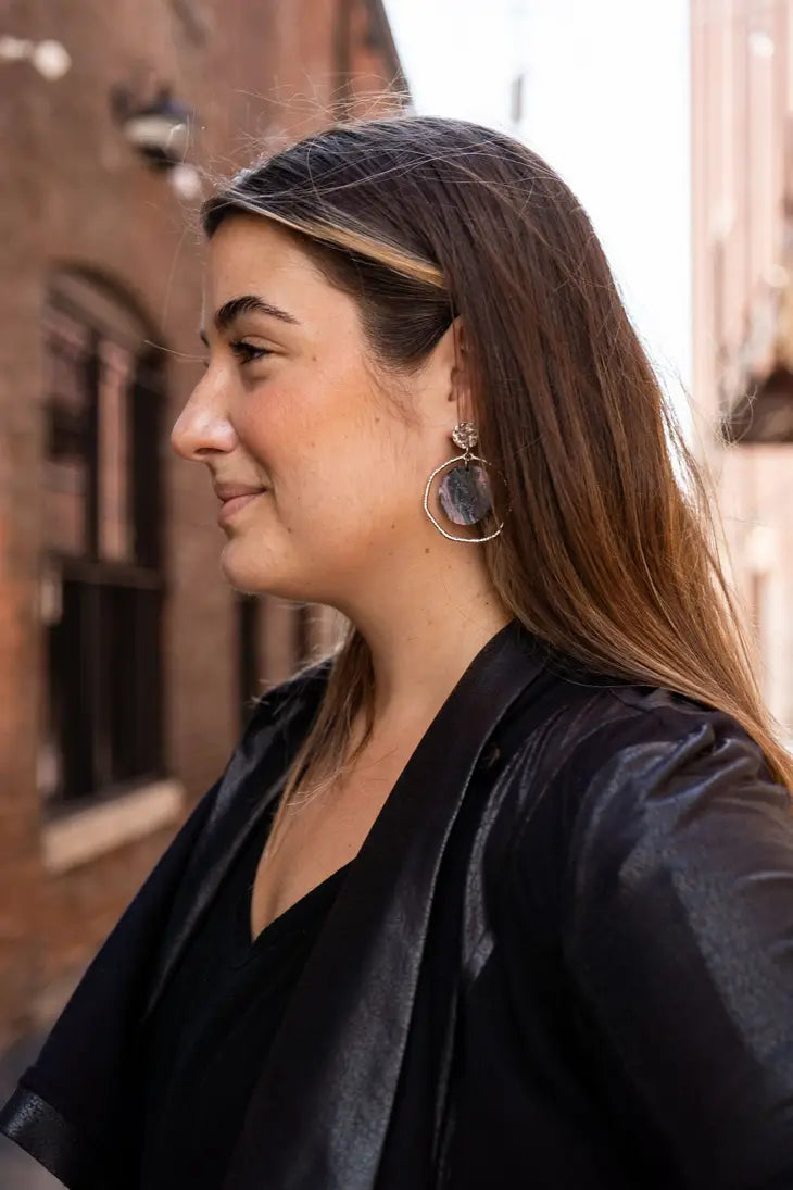 Georgia Earrings  - Black Shimmer