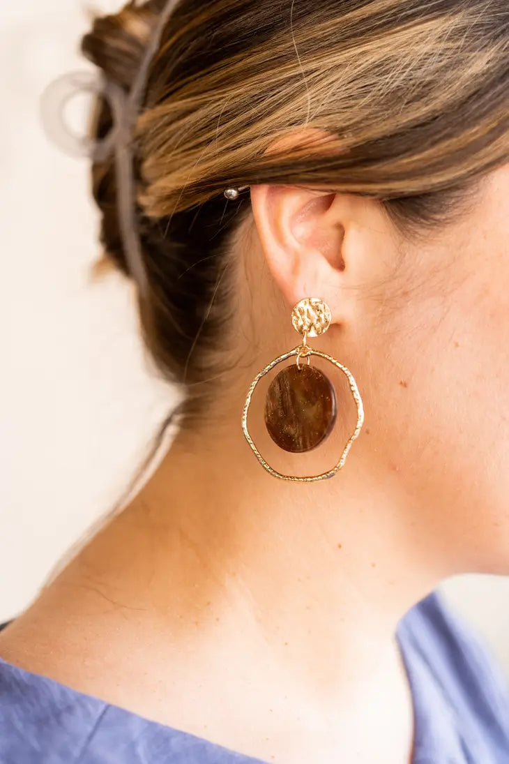 Georgia Earrings  - Brown Shimmer