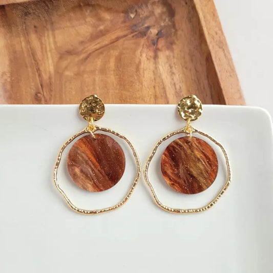 Georgia Earrings  - Brown Shimmer
