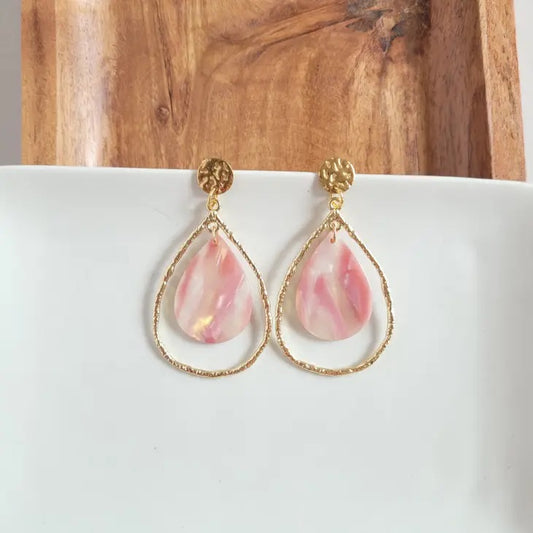 Savannah Earrings - Dusty Rose Shimmer